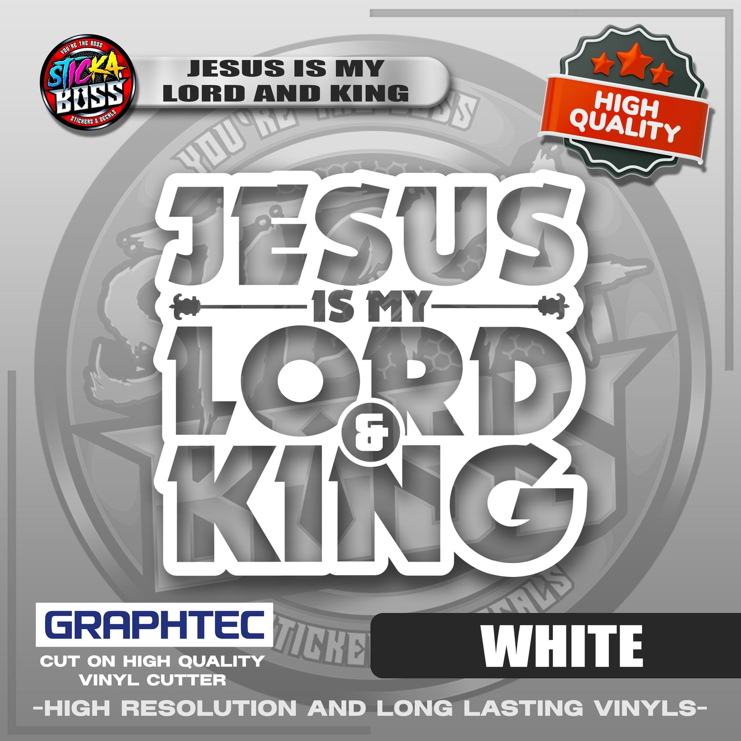 JESUS IS MY LORD AND KING | VINYL WATERPROOF CUT-OUT STICKER DECALS【Stickaboss】