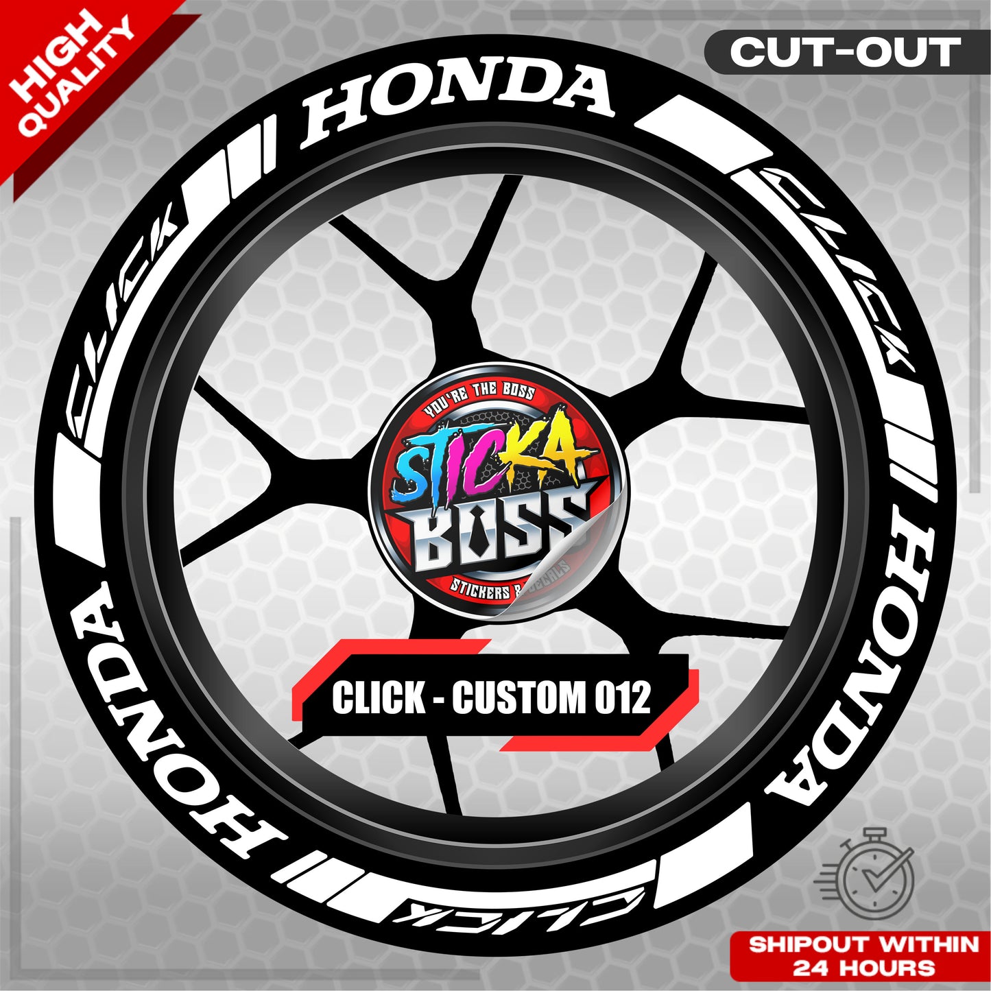 CLICK 125 / 150 / 160 MAG STICKER SET  ( 2 MAGS ) - CUSTOM 012 | VINYL WATERPROOF CUT-OUT DECALS