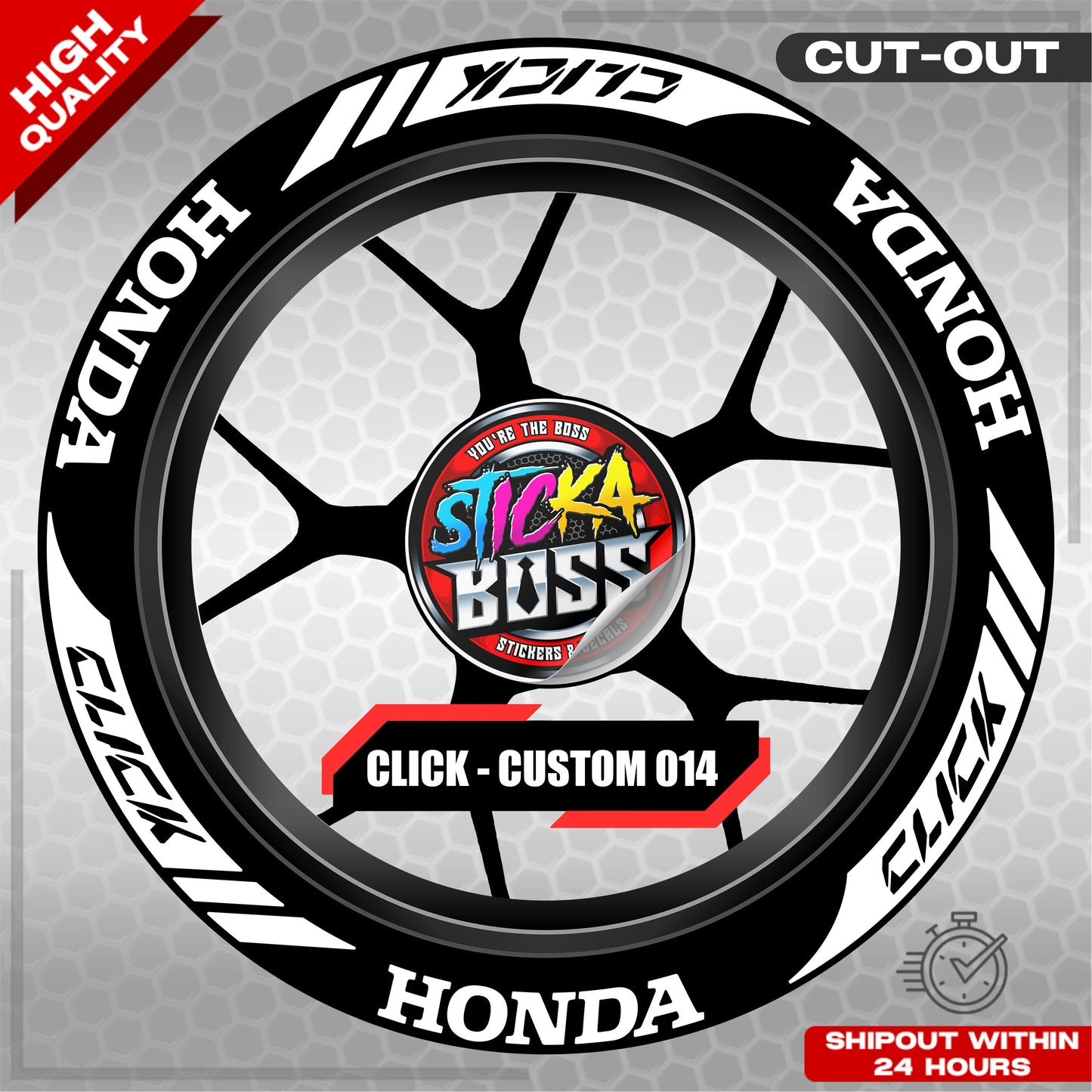 CLICK 125 / 150 / 160 MAG STICKER SET  ( 2 MAGS ) - CUSTOM 014 | VINYL WATERPROOF CUT-OUT DECALS