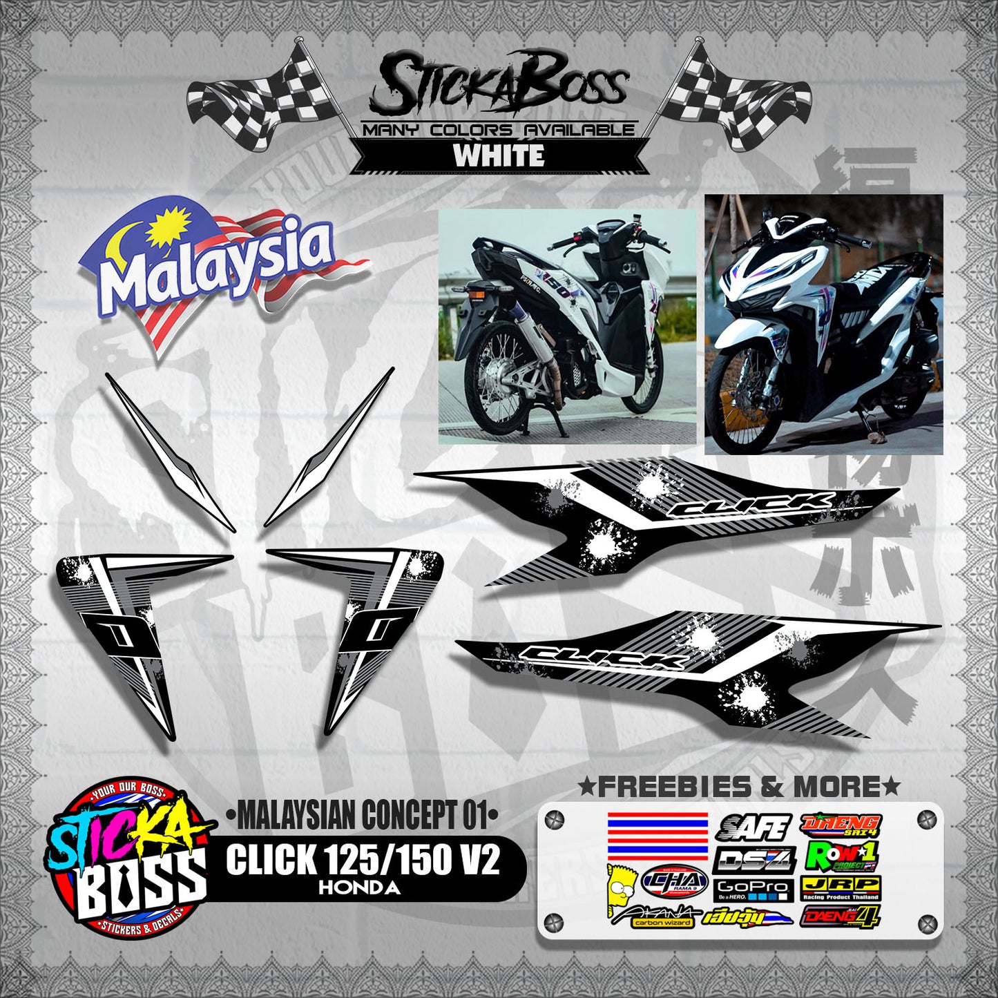 CLICK 125 / 150 V2 DECALS ( MALAYSIAN CONCEPT 01 )【WITH FREEBIES】