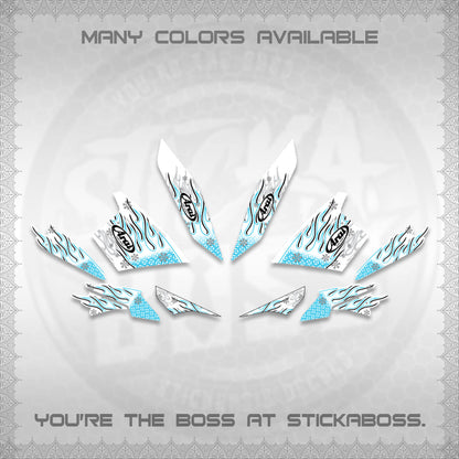AEROX V3 ALPHA TURBO FOR WHITE DECALS (MOTIF ARAI API NEW TERBARU)STICKER DECALS By STICKABOSS
