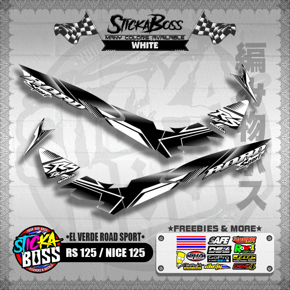 RS 125 / NICE 125 DECALS ( EL VERDE ROAD SPORT ) [ PREMIUM GLOSSY LAMINATED ]【WITH FREEBIES】