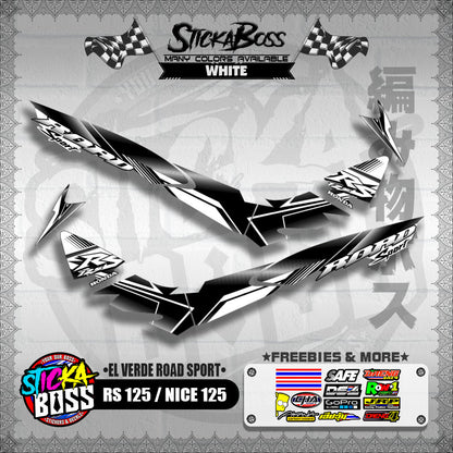 RS 125 / NICE 125 DECALS ( EL VERDE ROAD SPORT ) [ PREMIUM GLOSSY LAMINATED ]【WITH FREEBIES】