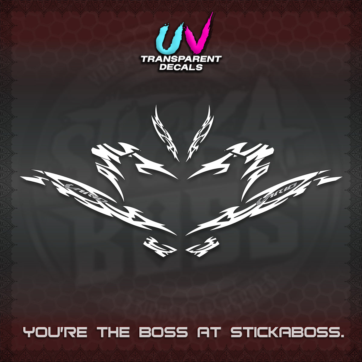 CLICK 125 V4 INDO VARIO UV TRANSPARENT DECALS (2026 NUSANTARA STRIPING) STICKER DECALS By STICKABOSS
