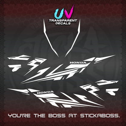 CLICK 125 V4 UV TRANSPARENT DECALS (2026 MINIMAL 001 DESIGN)STICKER DECALS By STICKABOSS