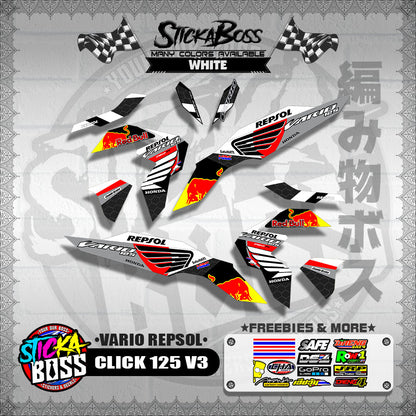 CLICK 125 V3 DECALS ( VARIO REPSOL )【WITH FREEBIES】