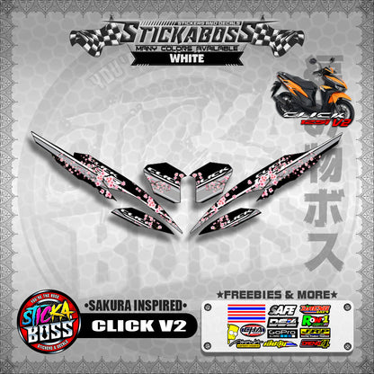 CLICK V2 STICKER DECALS ( SAKURA INSPIRED )【WITH FREEBIES】