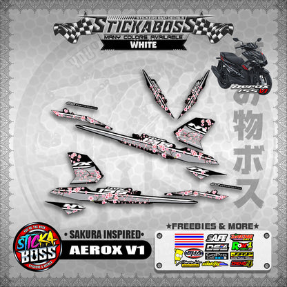 AEROX V1 STICKER DECALS ( SAKURA INSPIRED )【WITH FREEBIES】