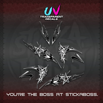 CLICK 125 V3 UV TRANSPARENT DECALS (2026 TRIVALY STAR DESIGN)STICKER DECALS By STICKABOSS