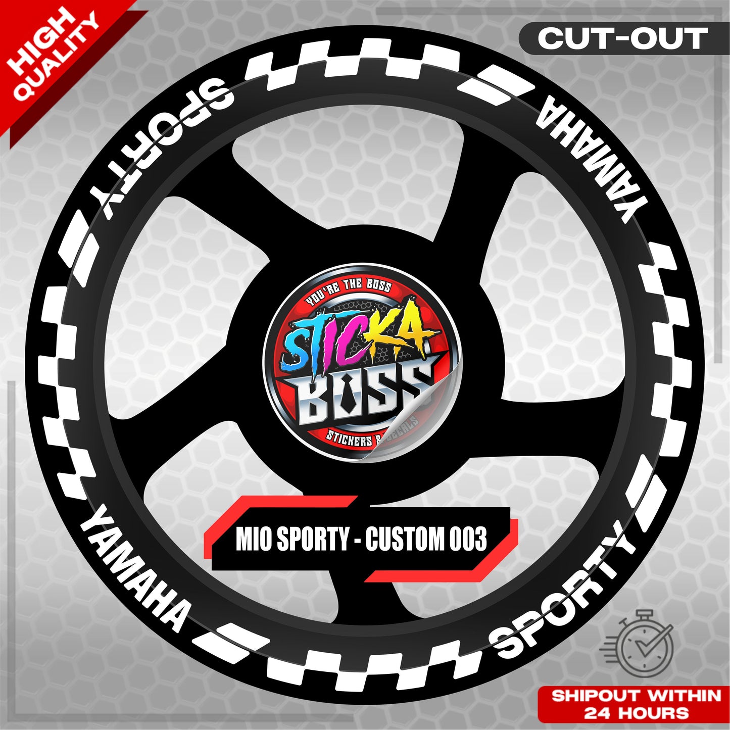 MIO SPORTY MAG STICKER SET ( 2 MAGS ) - CUSTOM 003 | VINYL WATERPROOF CUT-OUT DECALS