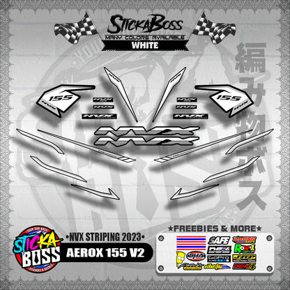AEROX 155 V2 DECALS ( NVX STRIPING 2023 )【WITH FREEBIES】