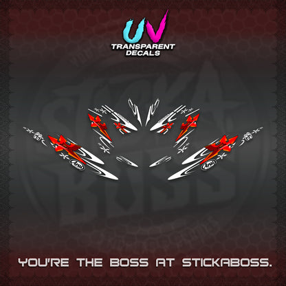 CLICK 125 V4 UV TRANSPARENT DECALS (2026 ARAI STAR RACING DESIGN) STICKER DECALS By STICKABOSS