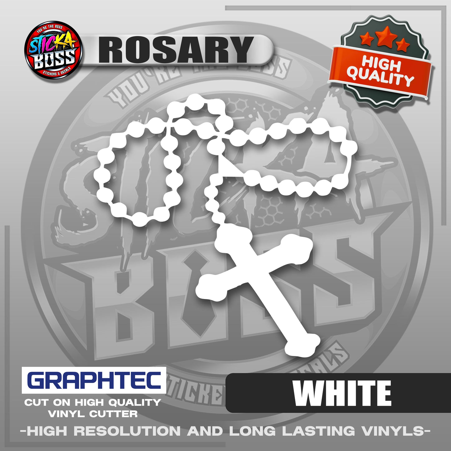 ROSARY | VINYL WATERPROOF CUT-OUT STICKER DECALS【Stickaboss】