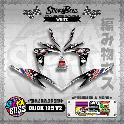 CLICK 125 V2 DECALS ( PETRONAS BARRACUDA EDITION )【WITH FREEBIES】