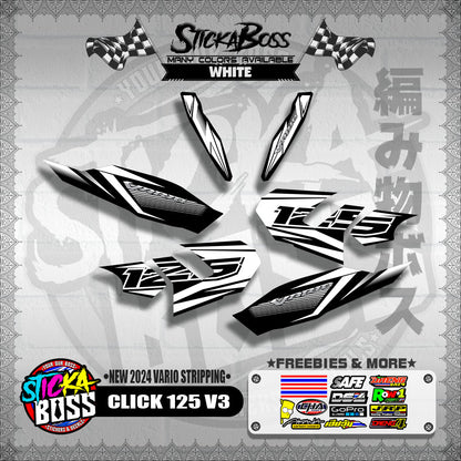CLICK 125 V3 DECALS ( NEW 2024 VARIO STRIPPING )【WITH FREEBIES】
