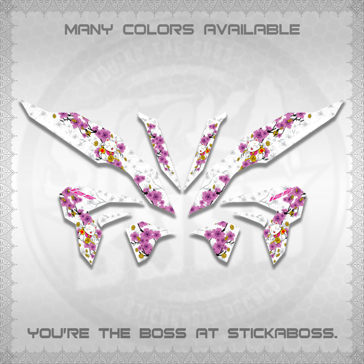 CLICK 125 V3 DECALS (LUCKY CAT SAKURA)STICKER DECALS By STICKABOSS