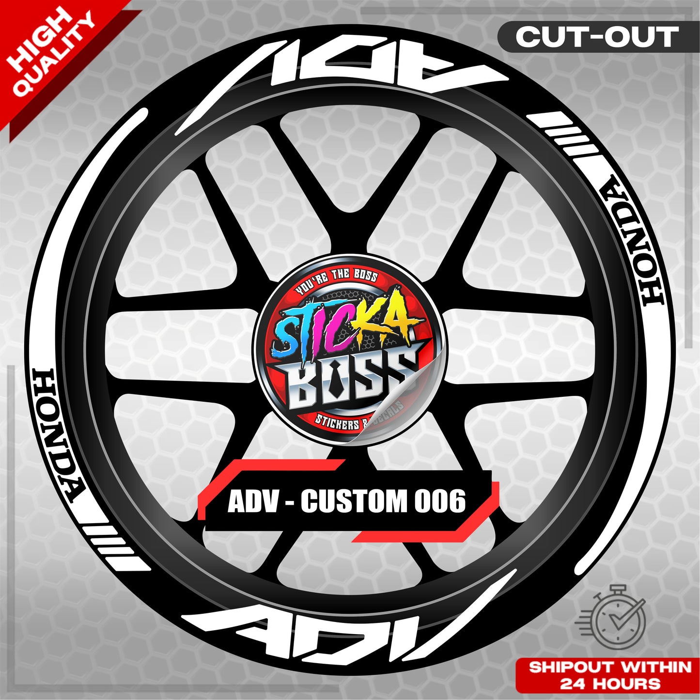 ADV 150 / 160 MAG STICKER SET ( 2 MAGS ) - CUSTOM 006 | VINYL WATERPROOF CUT-OUT DECALS
