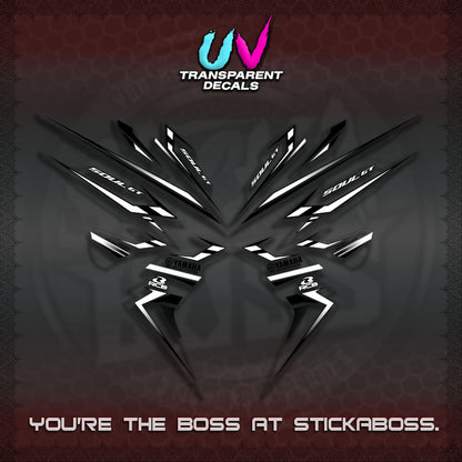 【PREMIUM UV PRINT】TRANSPARENT MIO SOUL i 115 GT INDO STRIPING DECALS (2026 DESIGN 001)By STICKABOSS