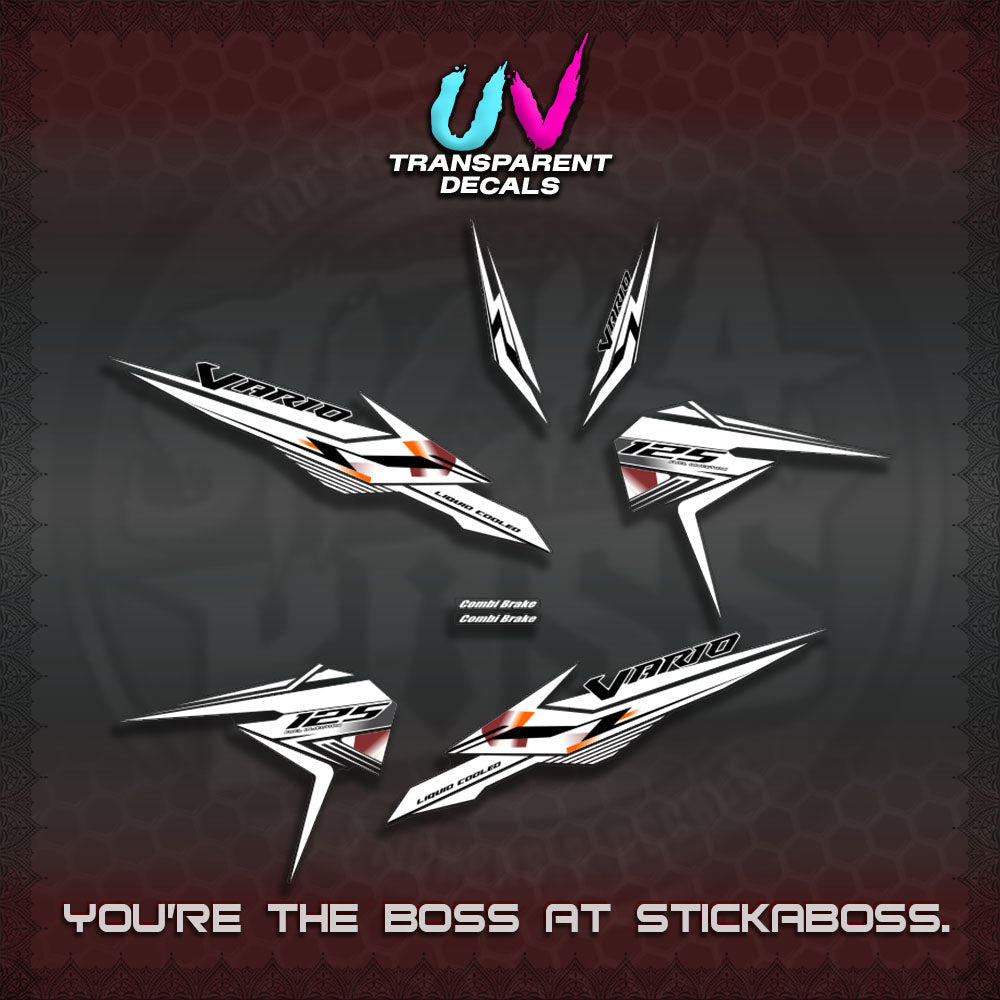 【PREMIUM UV PRINT】TRANSPARENT CLICK 125 V3 VARIO DECALS (2026 KING 001 DESIGN)By STICKABOSS