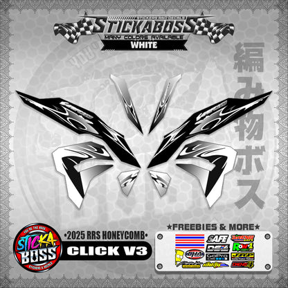 CLICK V3 INDO STICKER DECALS ( 2025 RRS HONEYCOMB )【WITH FREEBIES】