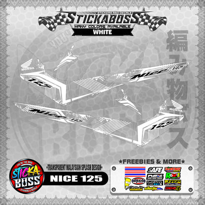 【PREMIUM UV PRINT】TRANSPARENT NICE 125 STICKER DECALS ( MALAYSIAN SPLASH DESIGN )【WITH FREEBIES】