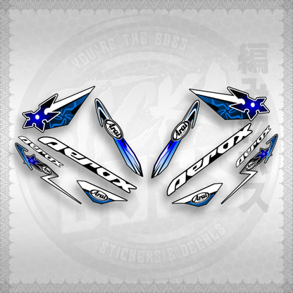 AEROX 155 V1 CUSTOM DESIGN ( ARAI NINJA BLADES ) STICKER DECALS By STICKABOSS