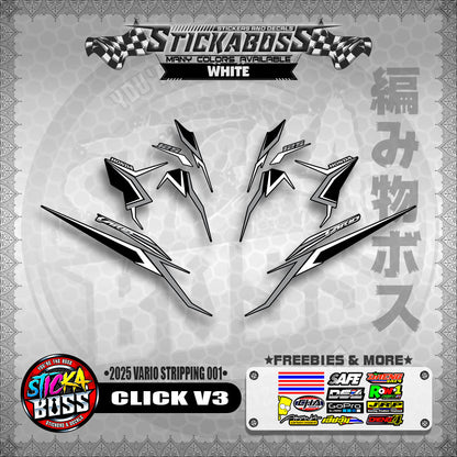 CLICK V3 STICKER DECALS ( 2025 VARIO STRIPPING 001 )【WITH FREEBIES】