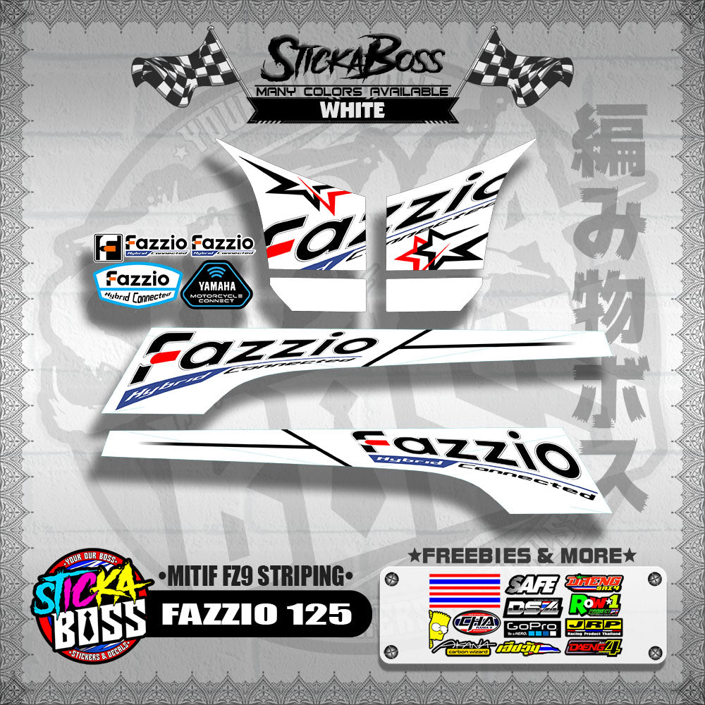 FAZZIO 125 DECALS ( MITIF FZ9 STRIPING )【WITH FREEBIES】