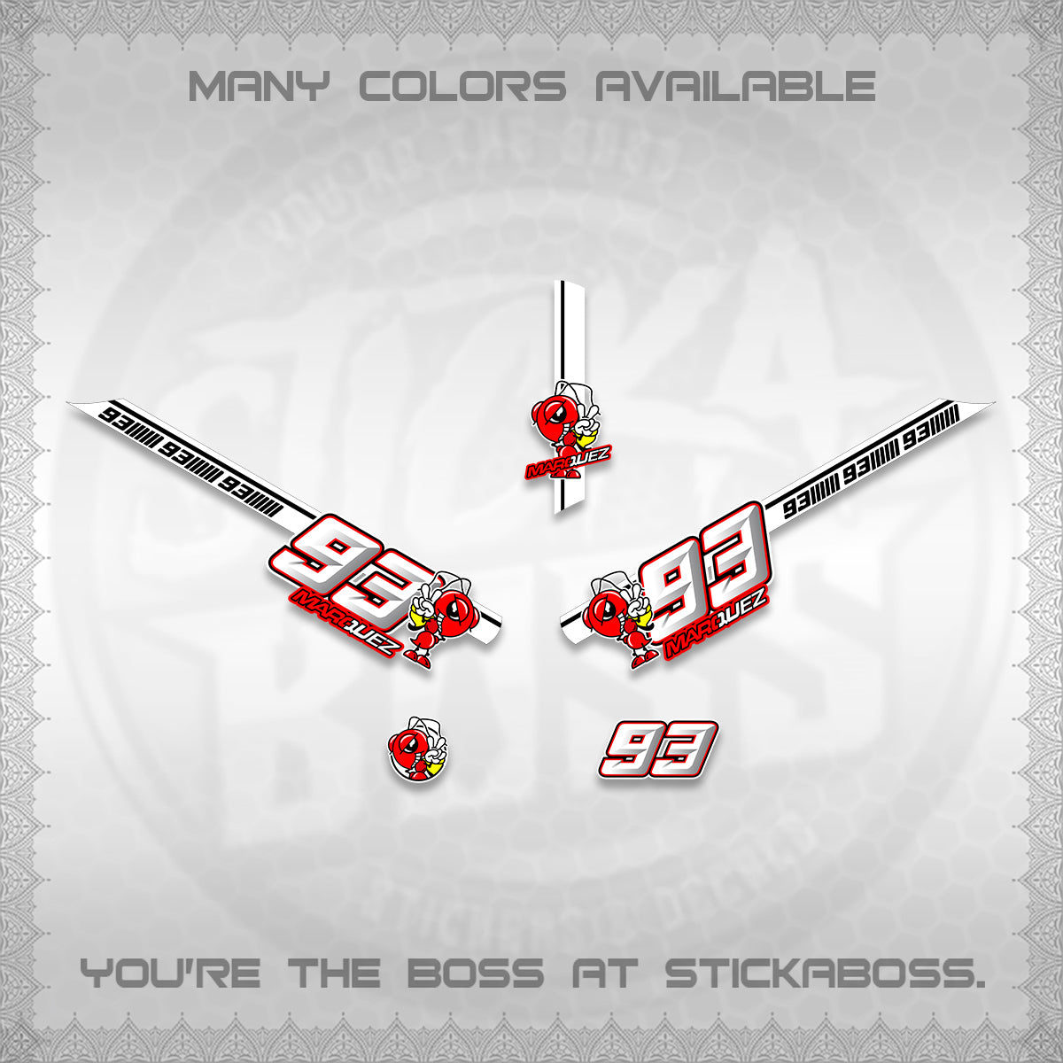 GIORNO 125 DECALS (MARQUEZ 93 DESIGN) STICKER DECALS BY STICKABOSS