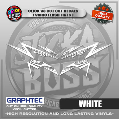 CLICK V3 CUT OUT DECALS ( VARIO FLASH LINES ) | VINYL WATERPROOF CUT-OUT STICKER DECALS