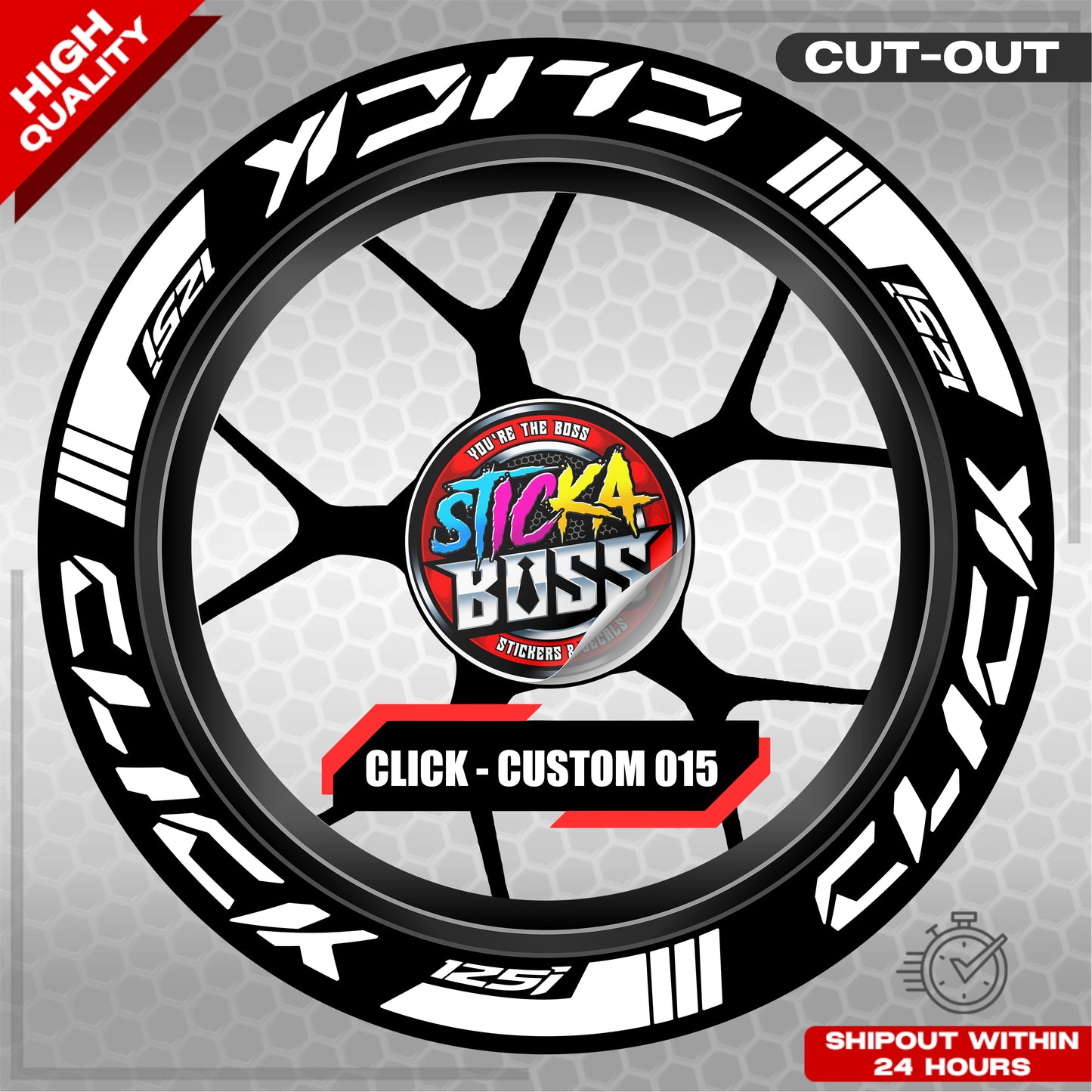 CLICK 125 MAG STICKER SET ( 2 MAGS ) - CUSTOM 015 | VINYL WATERPROOF CUT-OUT DECALS