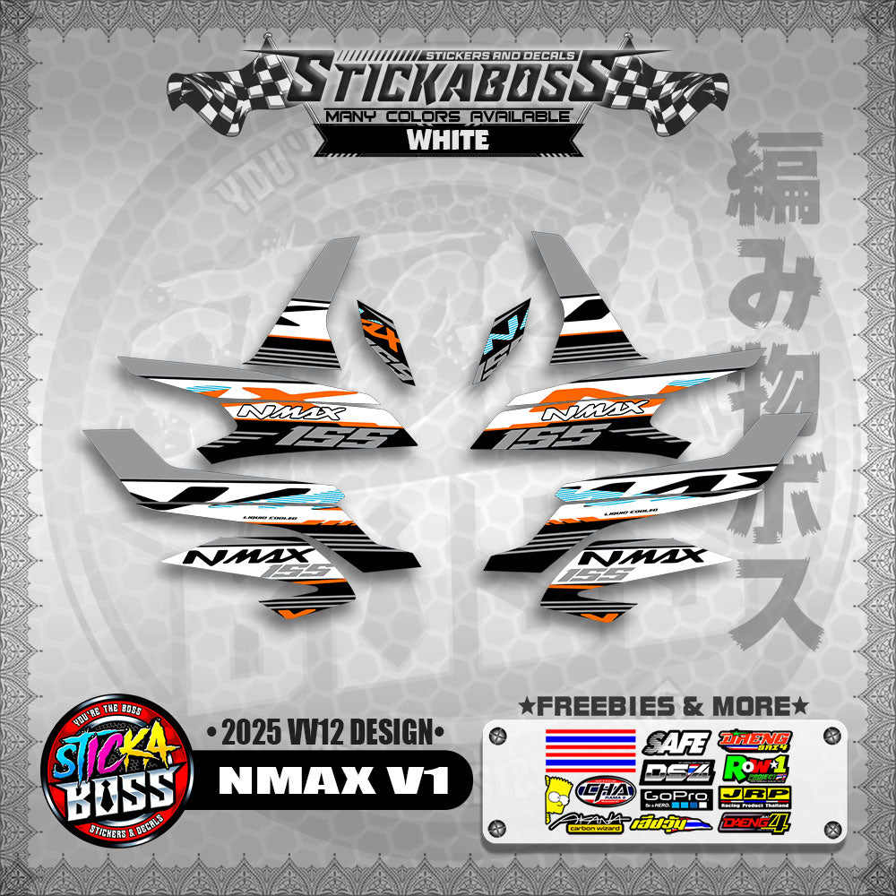 NMAX V1 MALAYSIAN STICKER DECALS ( 2025 VV12 DESIGN )【WITH FREEBIES】