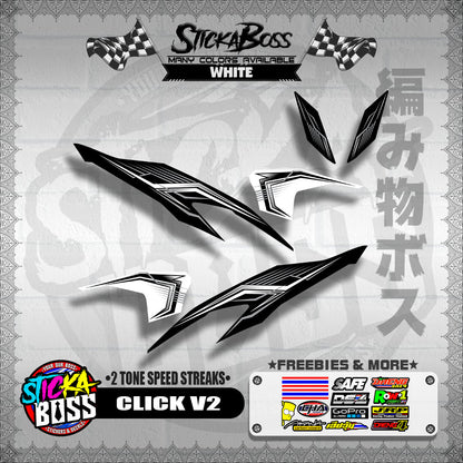 CLICK V2 DECALS ( 2 TONE SPEED STREAKS )【WITH FREEBIES】