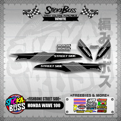 HONDA WAVE 100 DECALS ( FISHBONE STREET SIDE )【WITH FREEBIES】