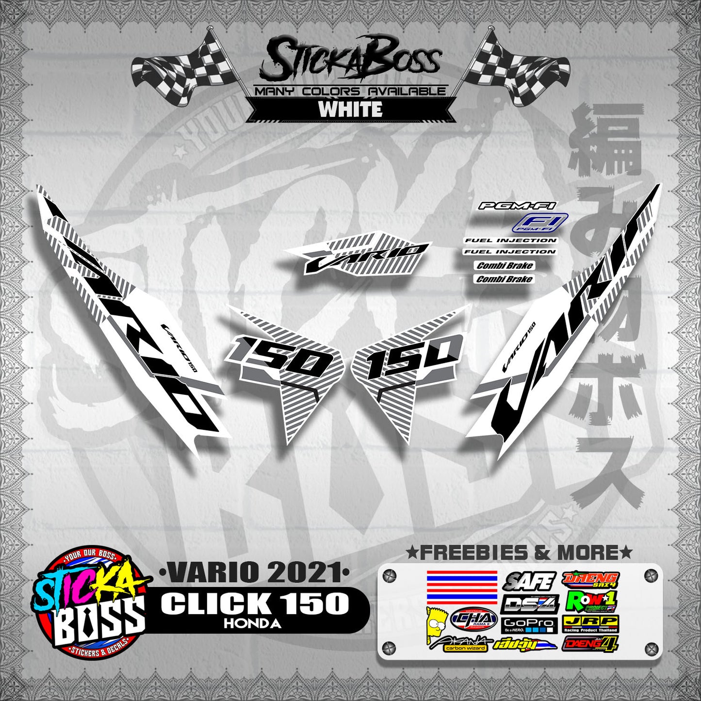 CLICK 150 V2 DECALS ( VARIO 2021 )【WITH FREEBIES】