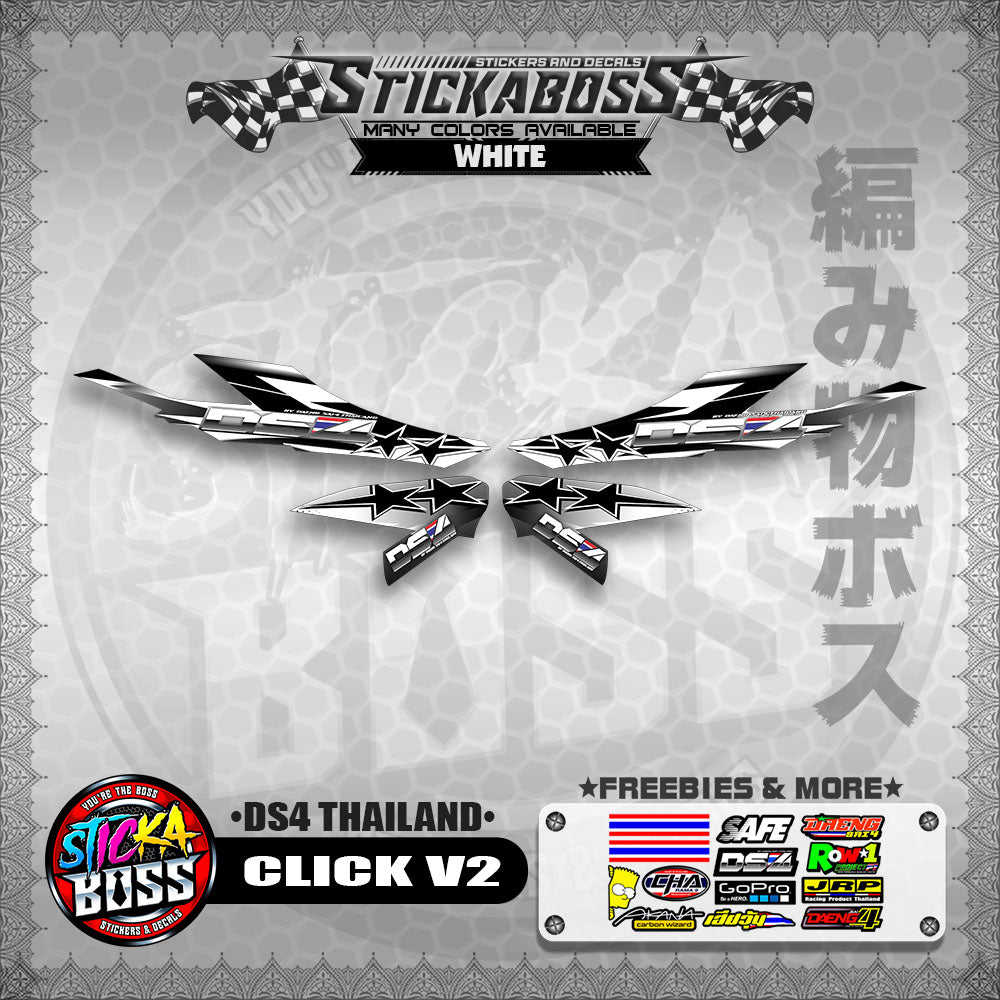 CLICK V2 STICKER DECALS ( DS4 THAILAND )【WITH FREEBIES】