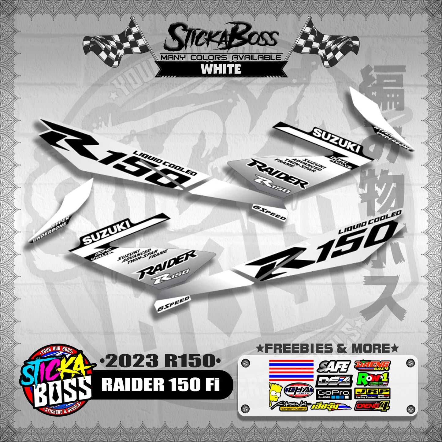 RAIDER 150 Fi DECALS ( 2023 R150 )【WITH FREEBIES】