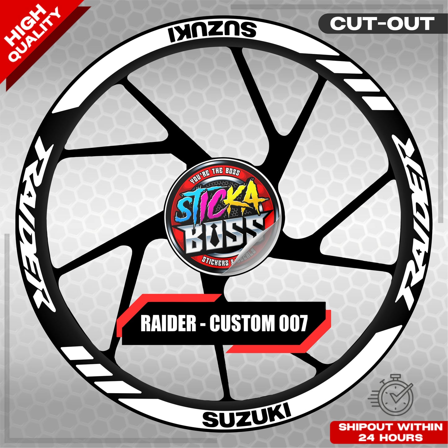 RAIDER R150 MAGS STICKER SET ( 2 MAGS ) - CUSTOM 007 | VINYL WATERPROOF CUT-OUT DECALS
