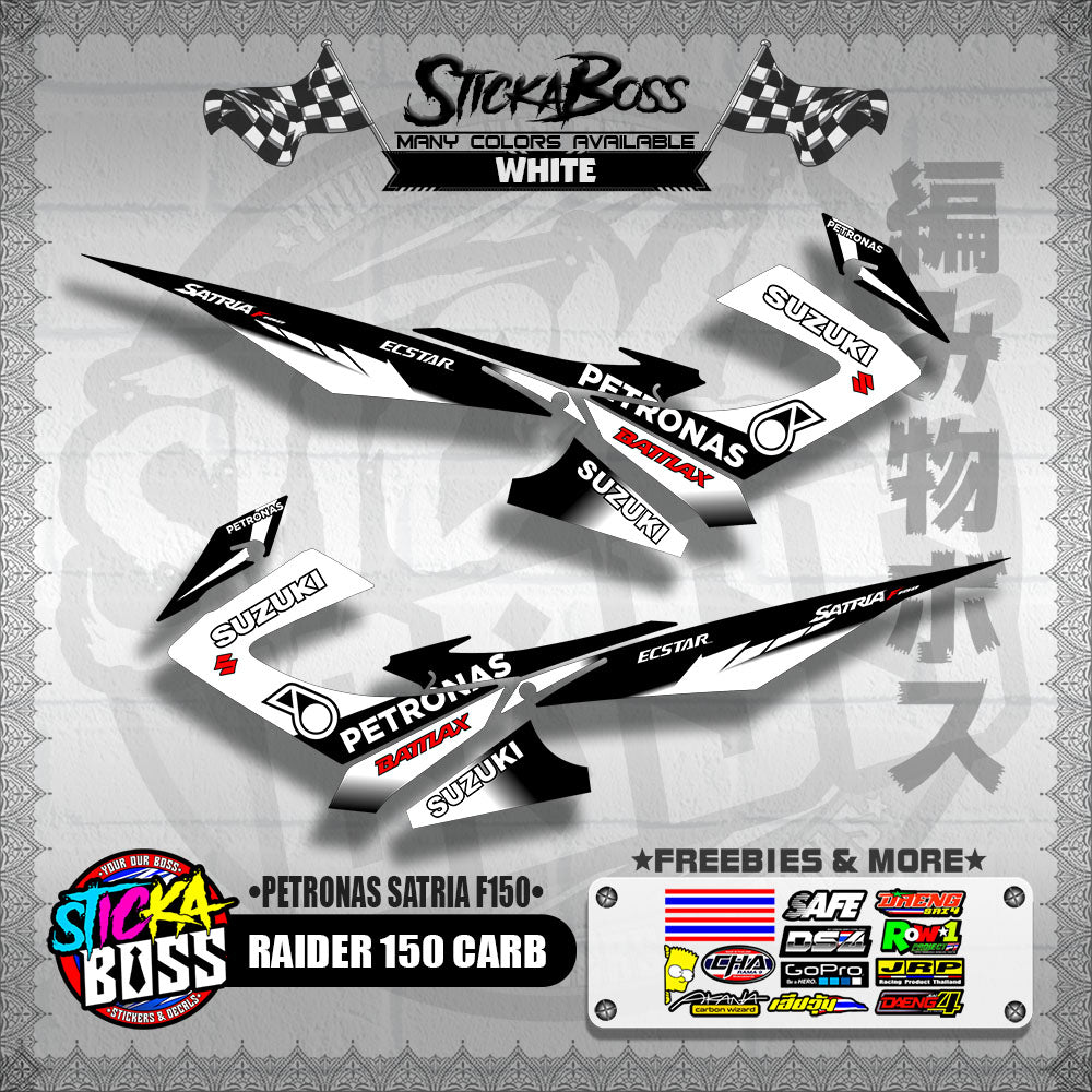 RAIDER 150 CARB DECALS ( PETRONAS SATRIA F150 )【WITH FREEBIES】