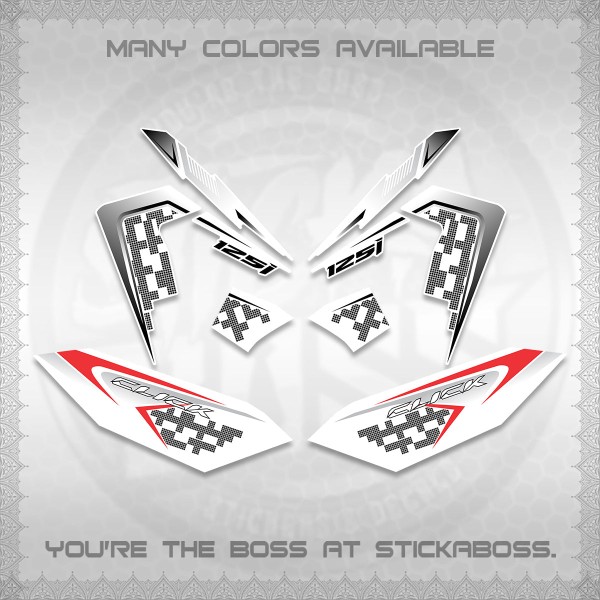 CLICK 125 V4 VIETNAM FOR WHITE DECALS (2026 TERBARU MOTIF DESIGN) STICKER KITS BY STICKABOSS