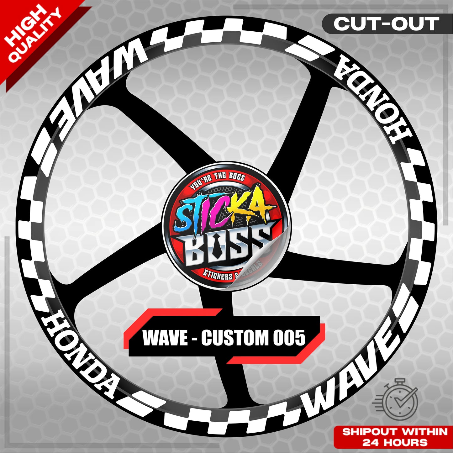 WAVE 110 / 125 MAG STICKER SET ( 2 MAGS ) - CUSTOM 005 | VINYL WATERPROOF CUT-OUT DECALS