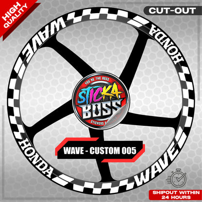 WAVE 110 / 125 MAG STICKER SET ( 2 MAGS ) - CUSTOM 005 | VINYL WATERPROOF CUT-OUT DECALS