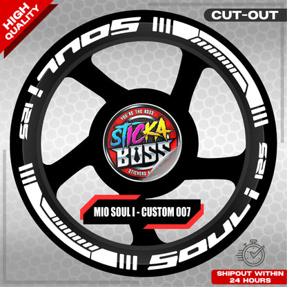 MIO SOUL I 125 MAG STICKER SET ( 2 MAGS ) - CUSTOM 007 | VINYL WATERPROOF CUT-OUT DECALS
