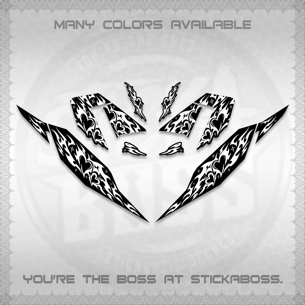 CLICK 125 V4 DECALS (2026 TRIBAL HEART DESIGN) STICKER KITS BY STICKABOSS