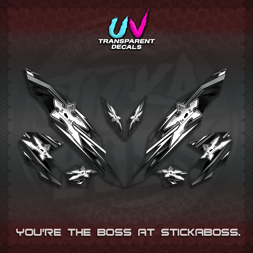 【PREMIUM UV PRINT】TRANSPARENT CLICK V3 DECALS (2026 STAR LED DESIGN) STICKER DECALS By STICKABOSS