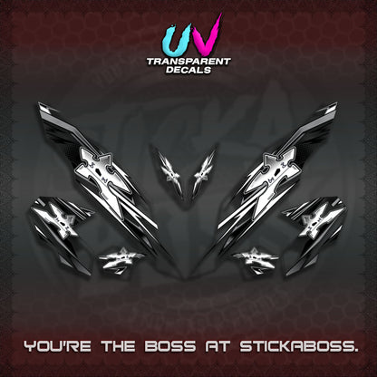 【PREMIUM UV PRINT】TRANSPARENT CLICK V3 DECALS (2026 STAR LED DESIGN) STICKER DECALS By STICKABOSS