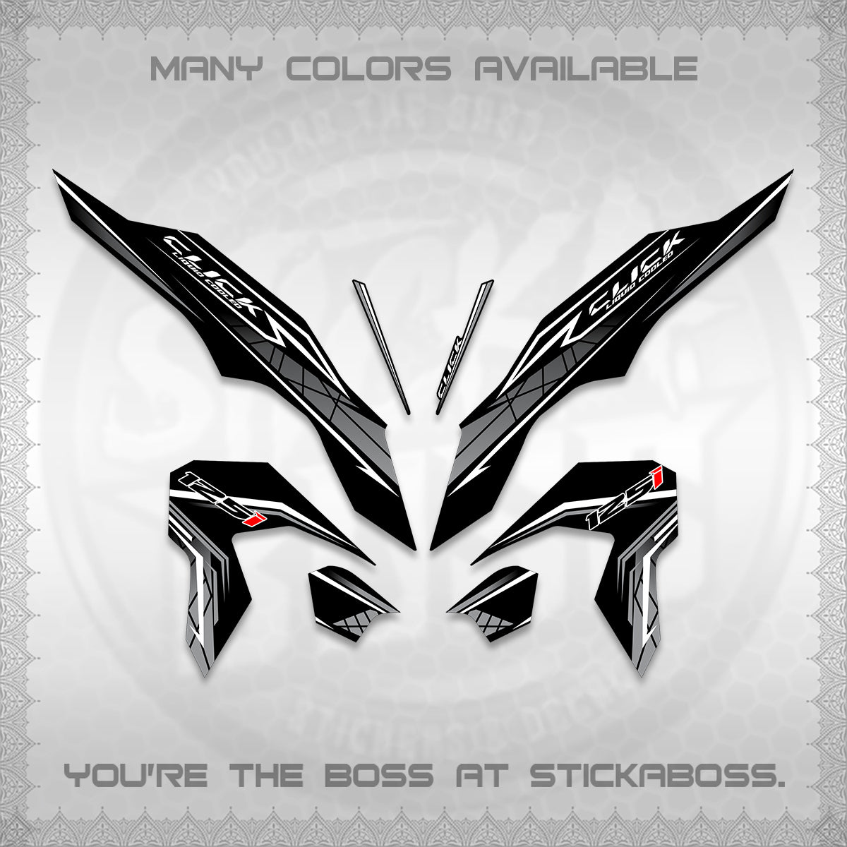 CLICK 125 V3 DECALS (2023 SIMPLE STRIPE DESIGN) STICKER DECALS By STICKABOSS