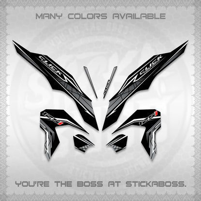 CLICK 125 V3 DECALS (2023 SIMPLE STRIPE DESIGN) STICKER DECALS By STICKABOSS