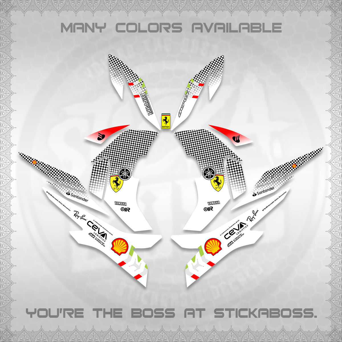 AEROX V2 DECALS (2026 HORSE RACE DESIGN) STICKER DECALS By STICKABOSS