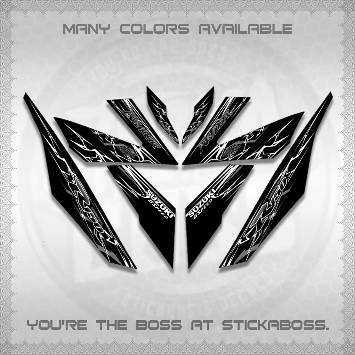 RAIDER 150 Fi DECALS (2026 CUSTOM LIGHTNING)STICKER DECALS By STICKABOSS